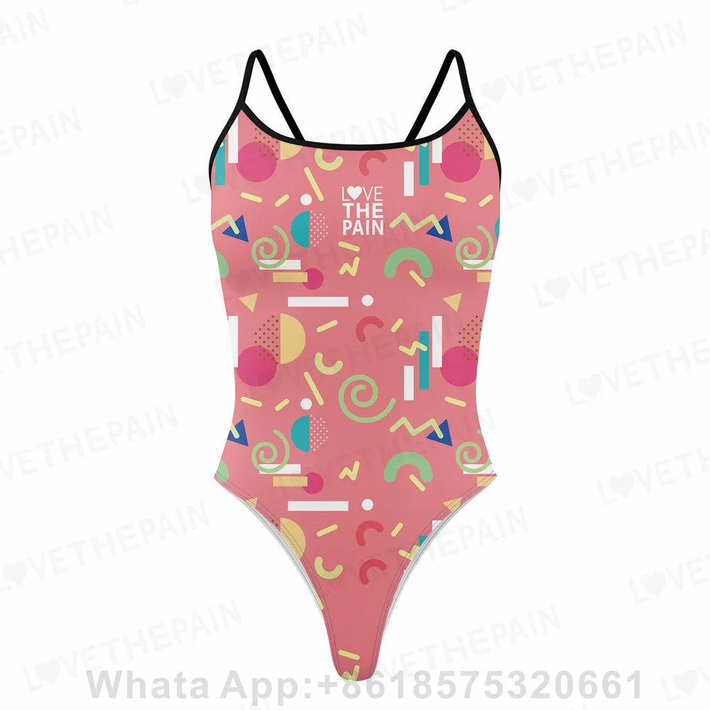 Love The Pain Women Bikini Sexy Back Bodysuit One Piece Swimsuit Summer Swimming Pool Swimwear Monokini 2023 Functional Swimsuit