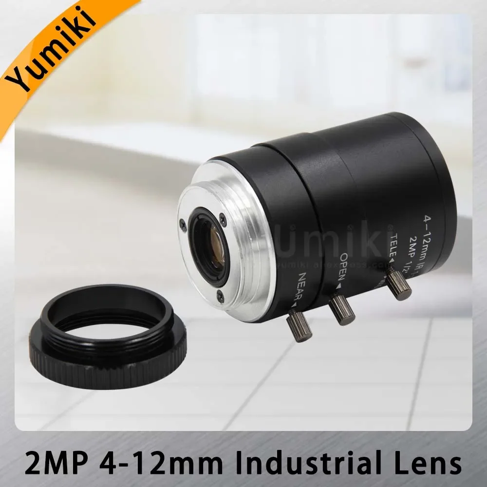 Yumiki 2MP 4-12mm LENS C Mount 2.0 Megapixel HD Industriële lens Varifocale Manual Iris CCTV Lens Voor CCTV Camera