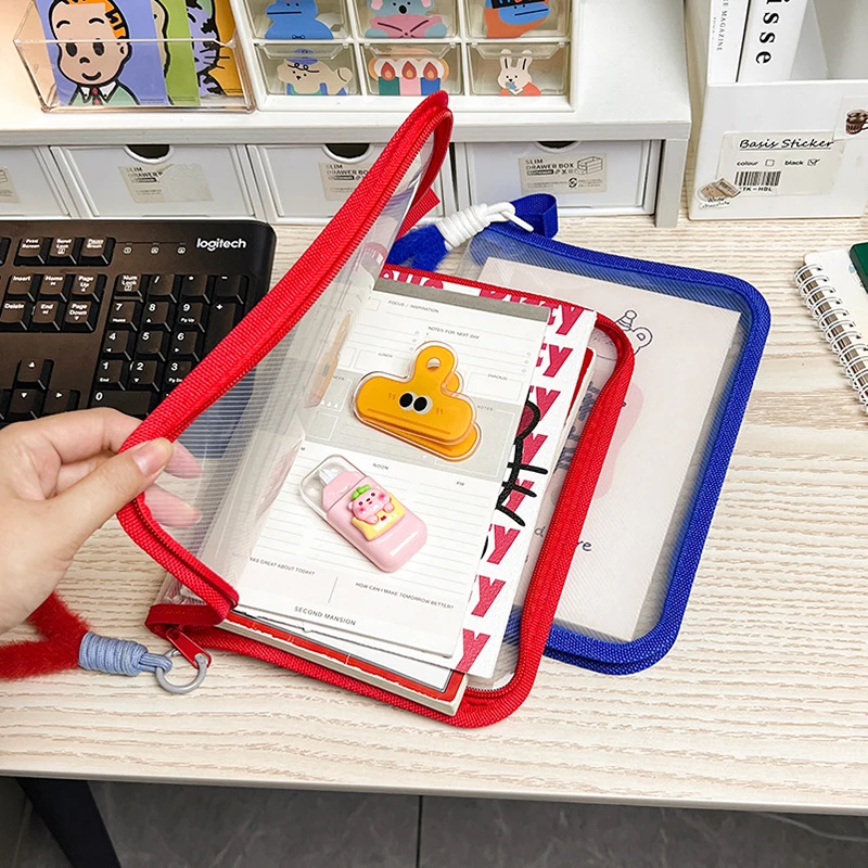 A4 Zipper File Bag PP Transparent Storage Organizer Bag File Folder Case Bags Stationery Holder
