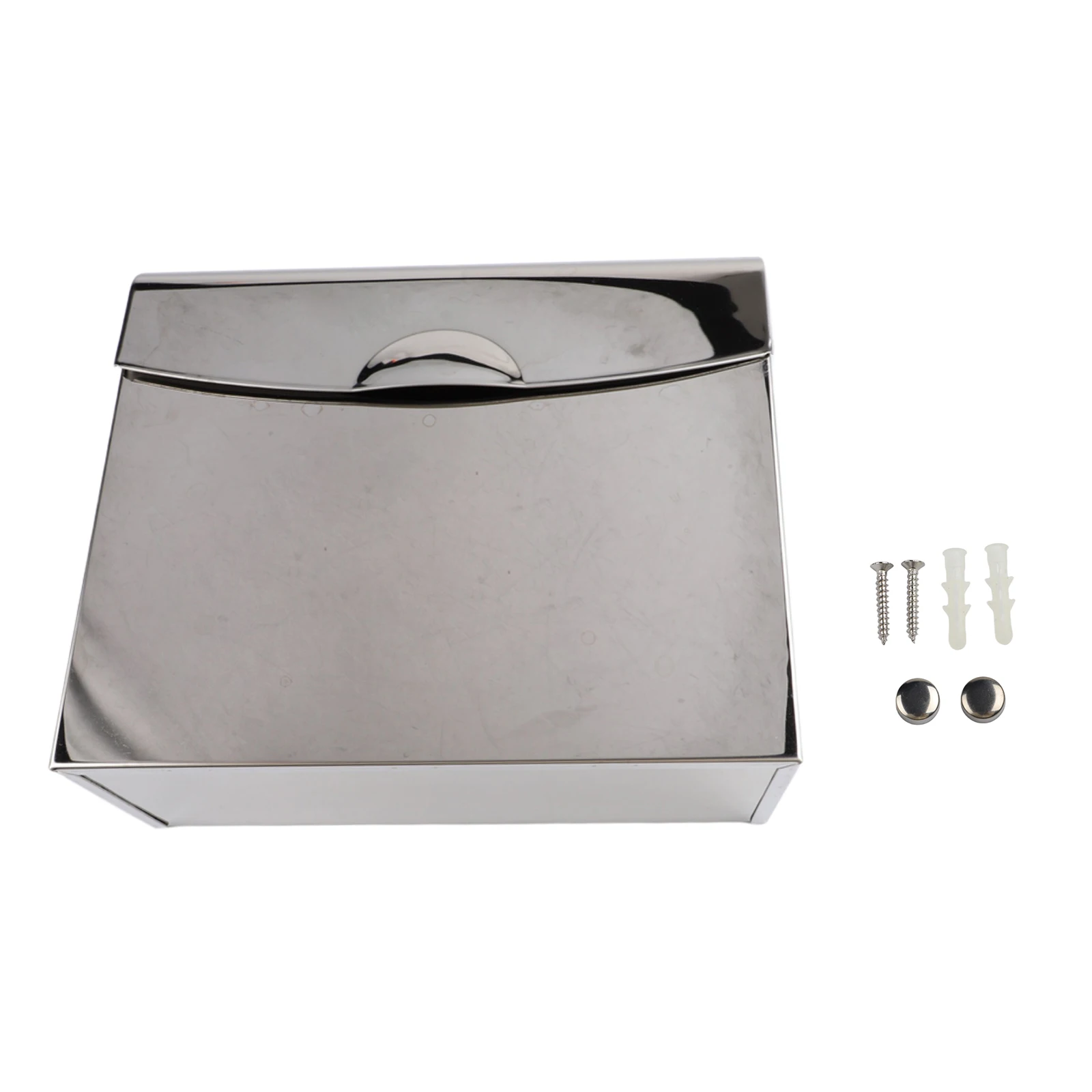 Stainless Steel Sanitary Napkin Disposal Receptacle with Sealed Lid and Complete Installation Kit for Bathrooms and Facilities