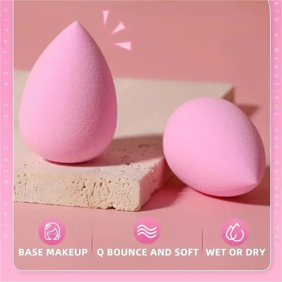 6pcs Makeup Sponge Puff Set Include 4pcs Mini Waterdrop Shape Makeup Sponge & 2pcs Finger Powder Puff Makeup Puff For Loose Powd