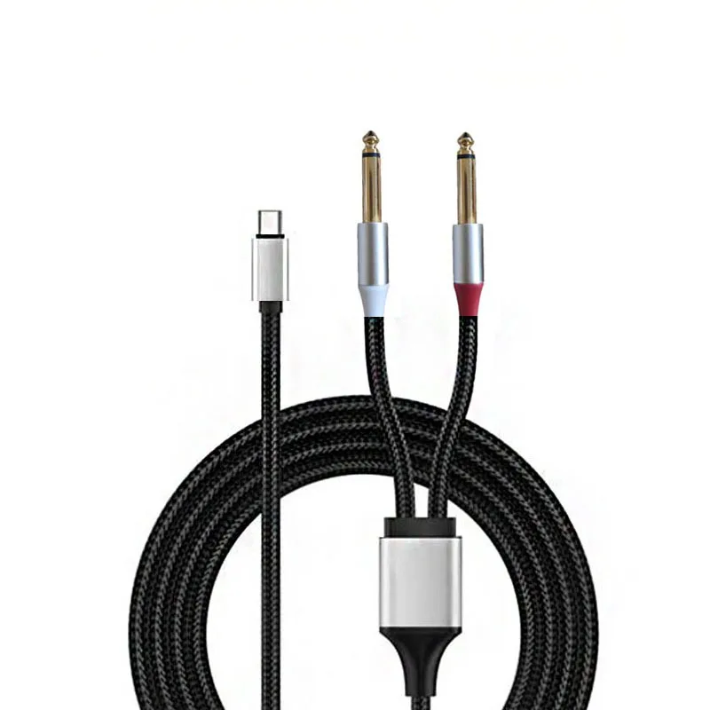 USB Type-C to Dual 6.5 6.35mm 1/4\