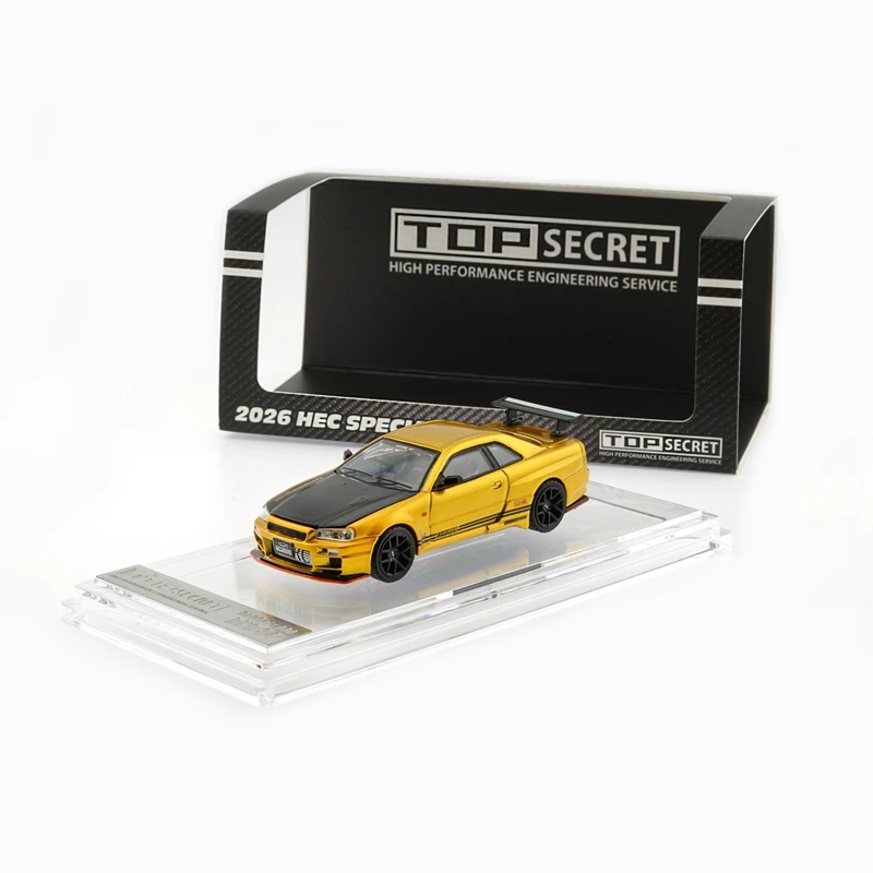 1/64 Diecast Model Car Model BMC TopSecret BNR34 HEC2026 Gifts for