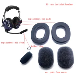 Set Ear Seals Ear Pads w/ Microphone Foam Cover for David Clark H10 Series,ATH-50x,Rugged,ASA Telex 25xt Pilot Aviation Headset