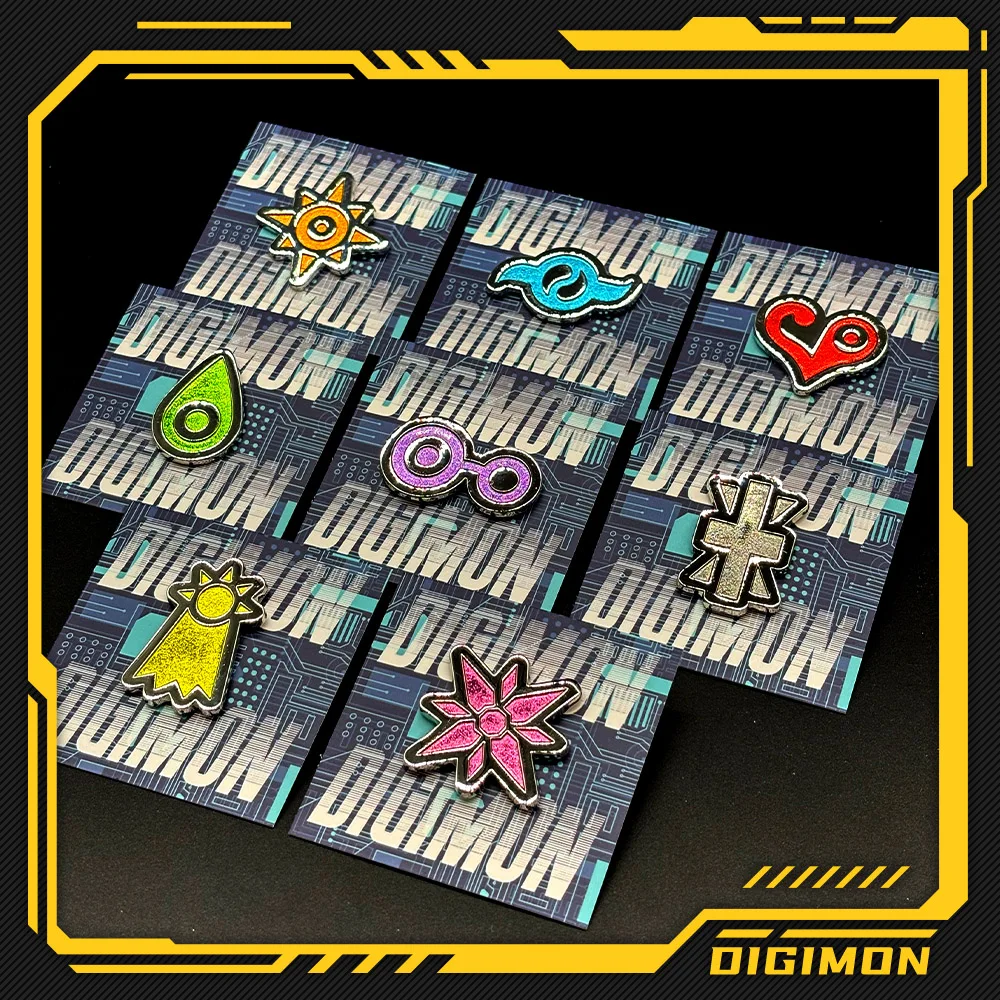 Digimon Adventure Tag and Crest Digivice Emblem Metal Pins Digital Monster Badges Evolution Brooches Taichi Yagami Collection