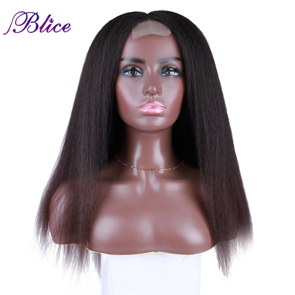 Blice Synthetic Yaki Straight Middle Part 2x5 Lace Closure Wig Women Wig Hand Made Top Lace Long Wigs For Daily Life