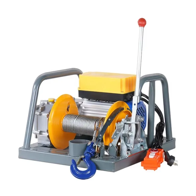 Single-phase voltage 12-200 meters Wire rope parallel clutch Traction hoisting electric winch