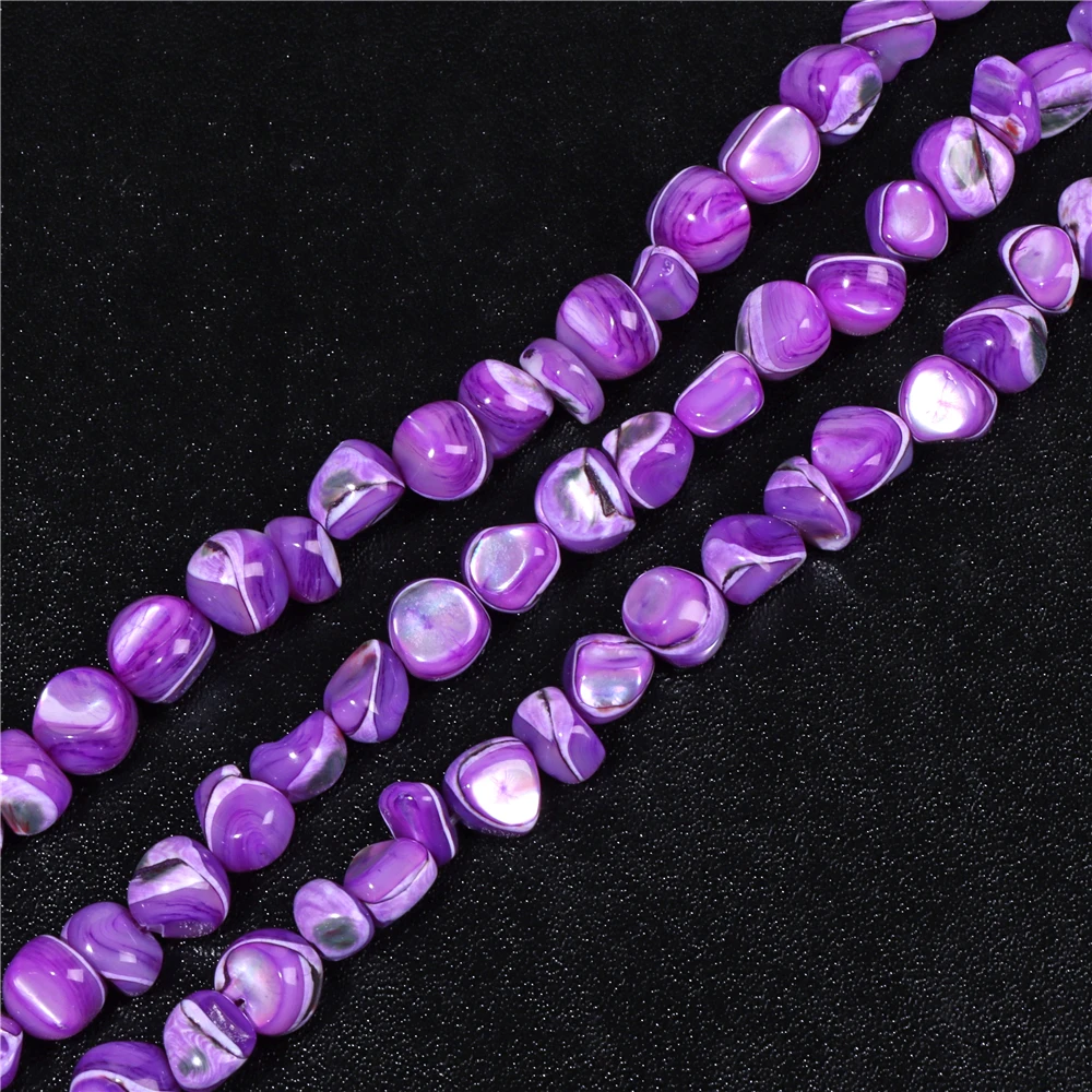 Natural Purple MOP Shell Irregular Nugget Beads 4‑8mm 36cm Strand Mother Of Pearl Loose Beads for DIY Bracelet Necklace Jewelry