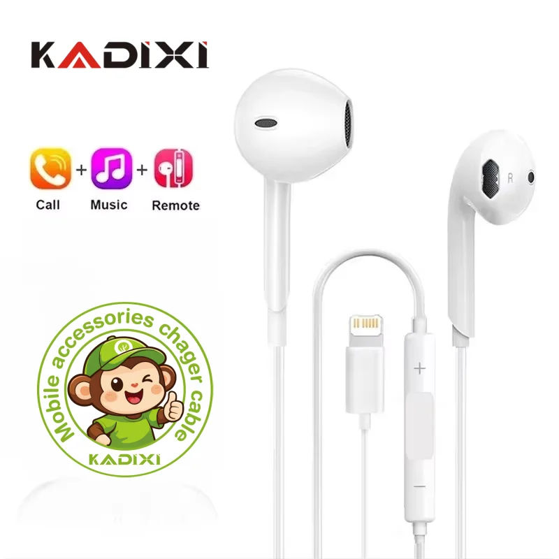 Original-Kopfhörer für iPhone 15 14 11 12 13 Pro Max Ohrhörer XR X XS 8 Plus Bluetooth Kabelgebundene Ohrstöpsel Headset-Zubehör