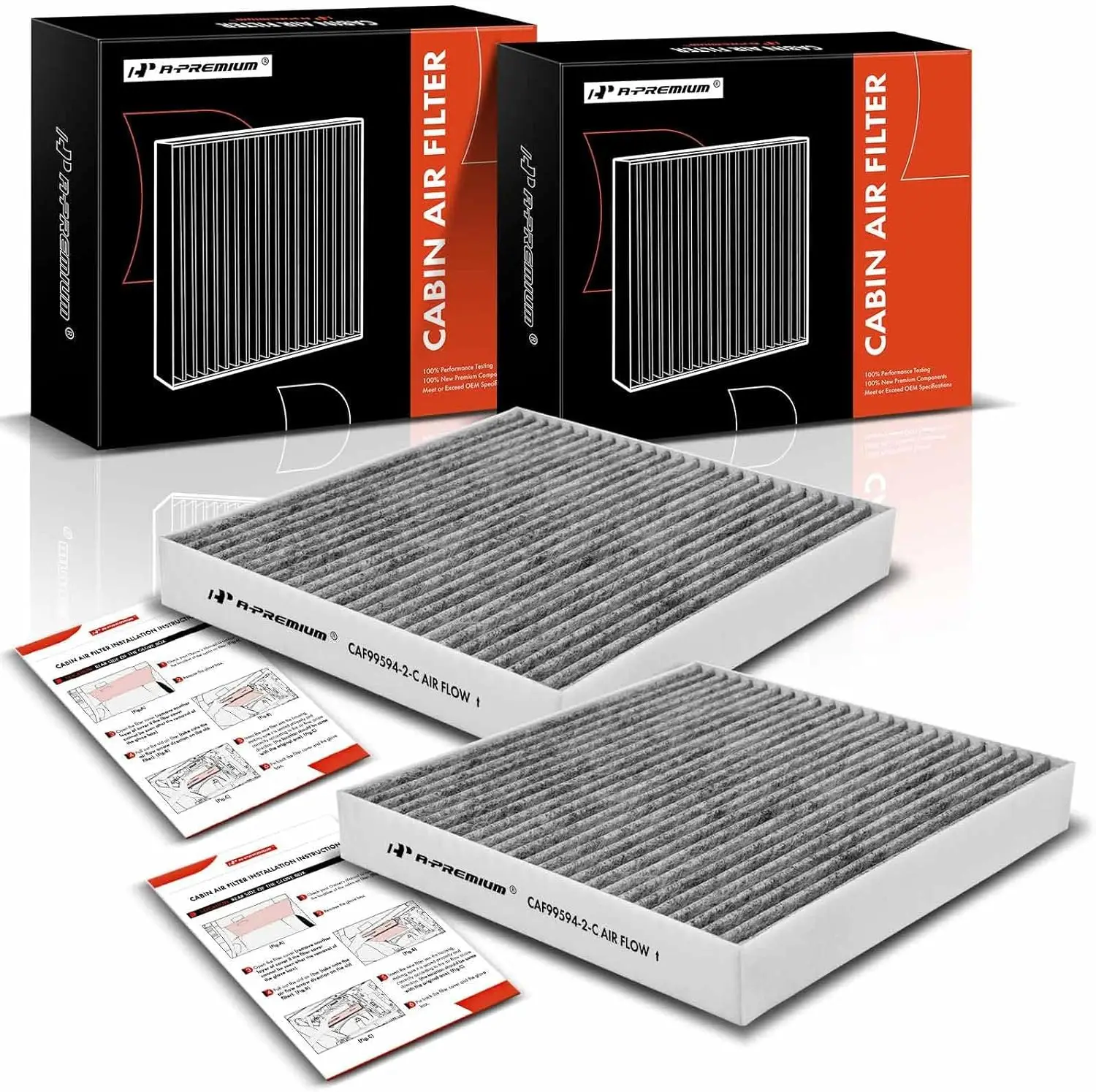 

Салонный фильтр из 2 предметов с активированным углем, совместимый с Hyundai Elantra, Elantra N, Sonata, Santa Fe, Tucson, Kona, Ioniq 5,