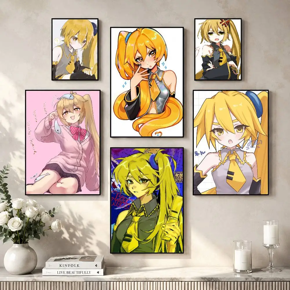 a-akita-neru-vocaloidキャラクターポスター、高画質、レトロ調、自宅や部屋の壁の装飾に最適、粘着式。