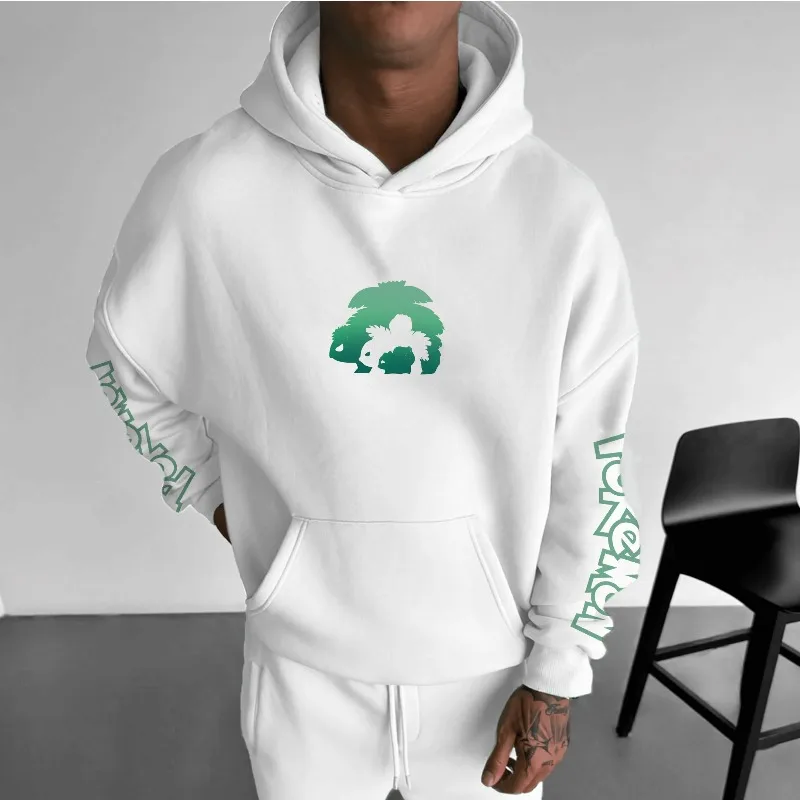 Pokémon Game Bulbasaur Printed Hoodie for Men and Women Autumn/Winter New Y2K Harajuku Large Size Casual Trend Sweater Top