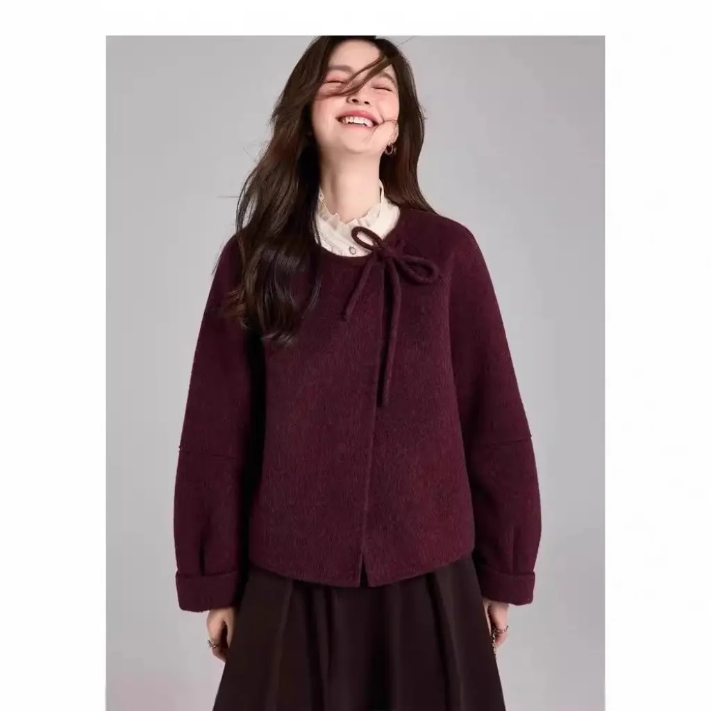 

Women's Double-Sided Velvet Wool Outwear Short High-End Spring Fall New Style Fragrance Style for Small Women
