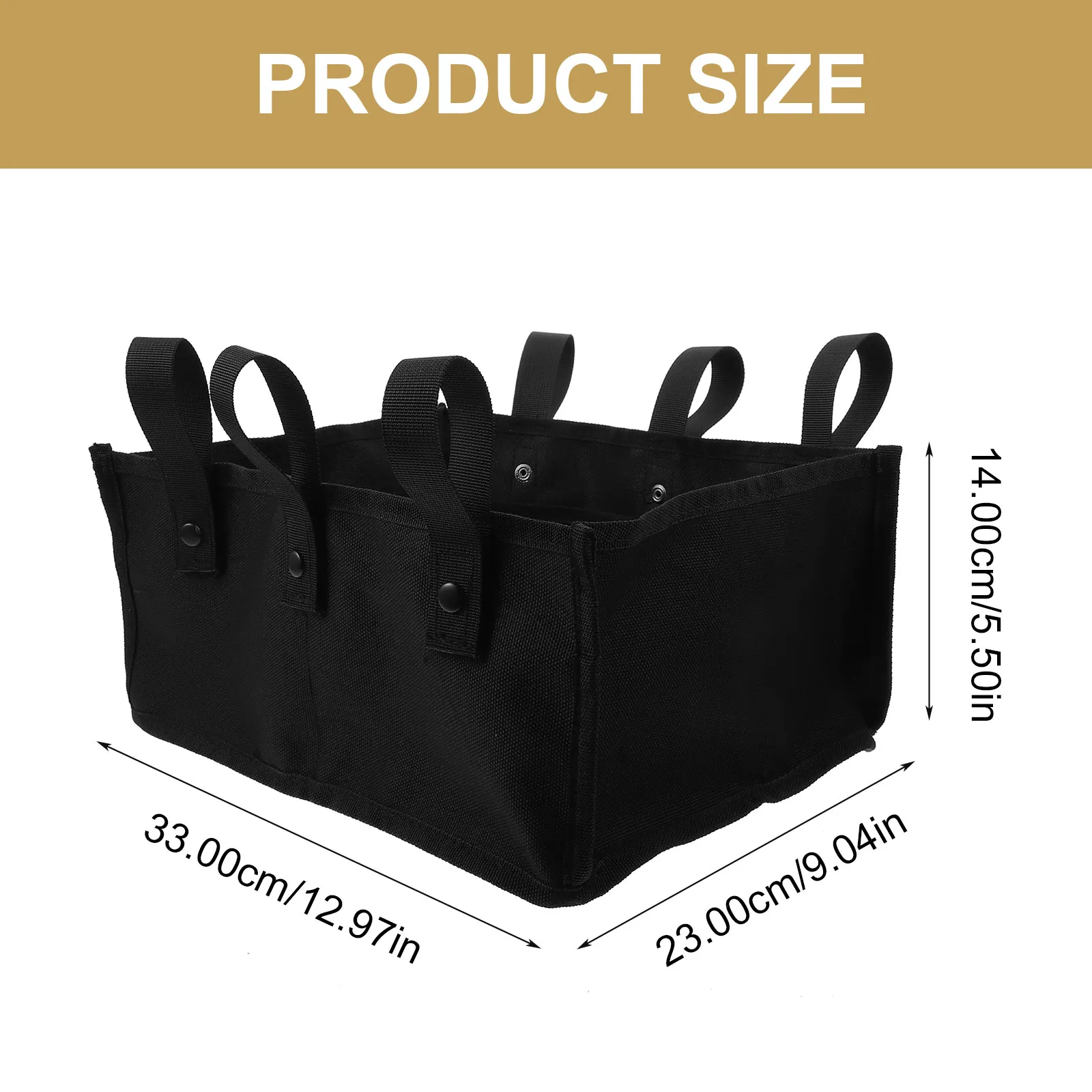 Wheelchair Hanging Bag Large Capacity Waterproof Oxford Cloth Storage Pouch Outdoor Carry Black Wheelchair Pouch