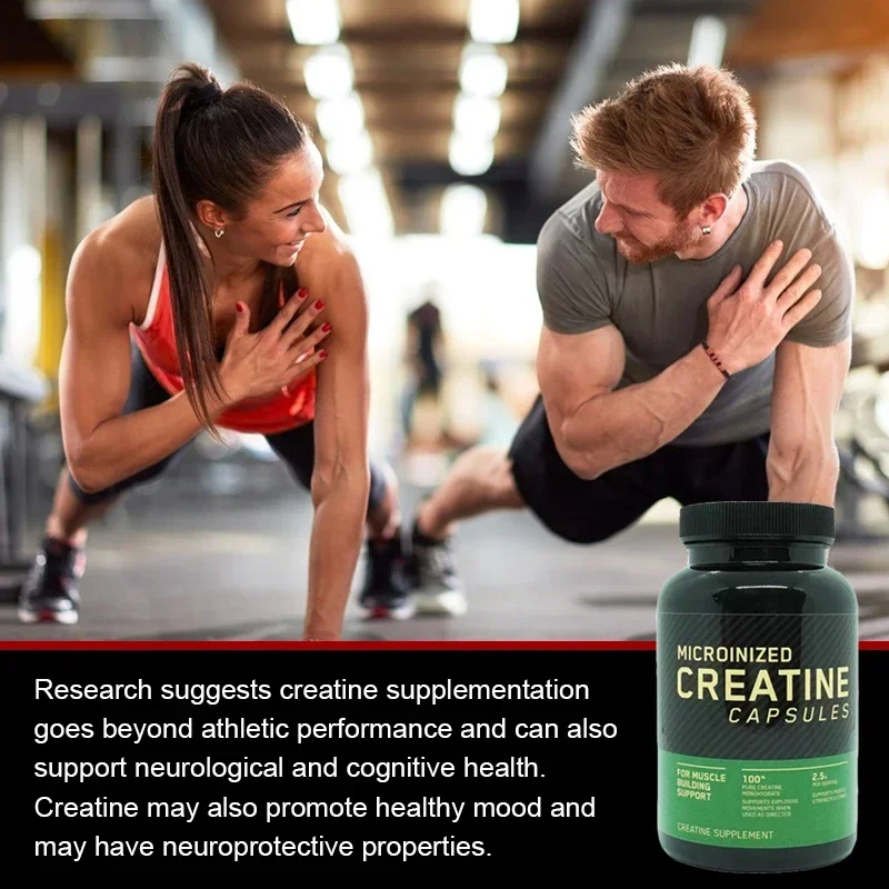 Creatine Monohydrate Capsules Improve Energy Endurance Performance Enhance Athletic Muscle Growth Whey Protein for Gym 60 pieces