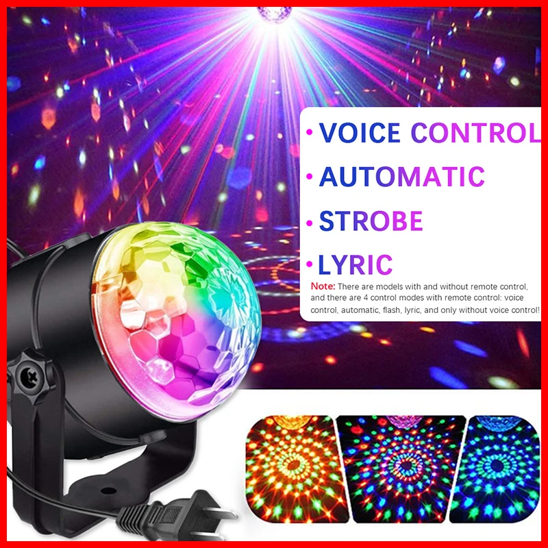 D2 Portable LED Stage Light DJ Disco Light Projector Lights Sound Activated Flash For Christmas Party Wedding Stage Effect Light