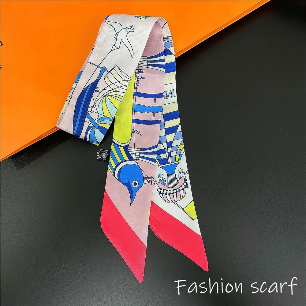 1PC Koreanische Mode Neue frauen Twill Dekorative Band Kleine Schal Bindung Tasche Griff Band Haar Band Kleine Schal stirnband Heißer