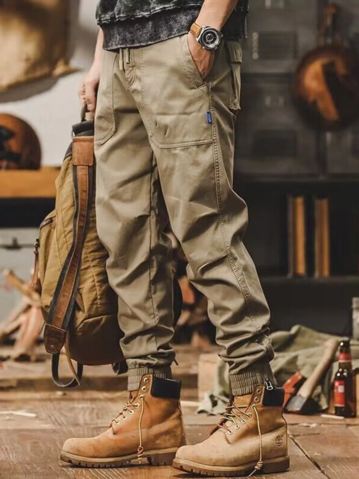 

Американская рабочая одежда Sle Hard Man, брюки, мужские летние свободные прямые повседневные уличные охотничьи брюки, молодежная энергетическая одежда