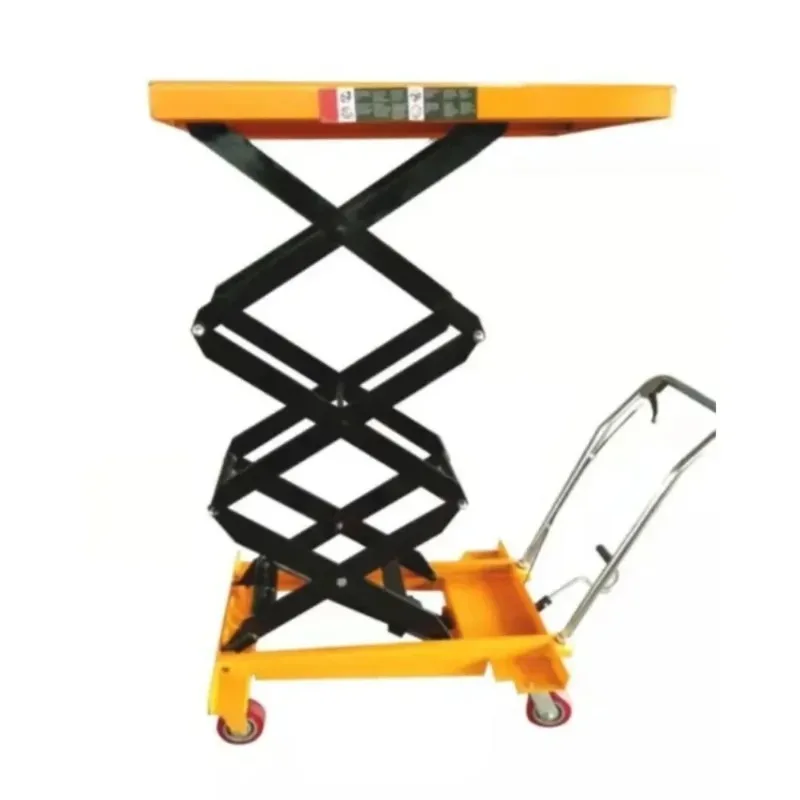 Manual hydraulic lifting platform trolley mold platform car mobile lift scissor type small flatbed car