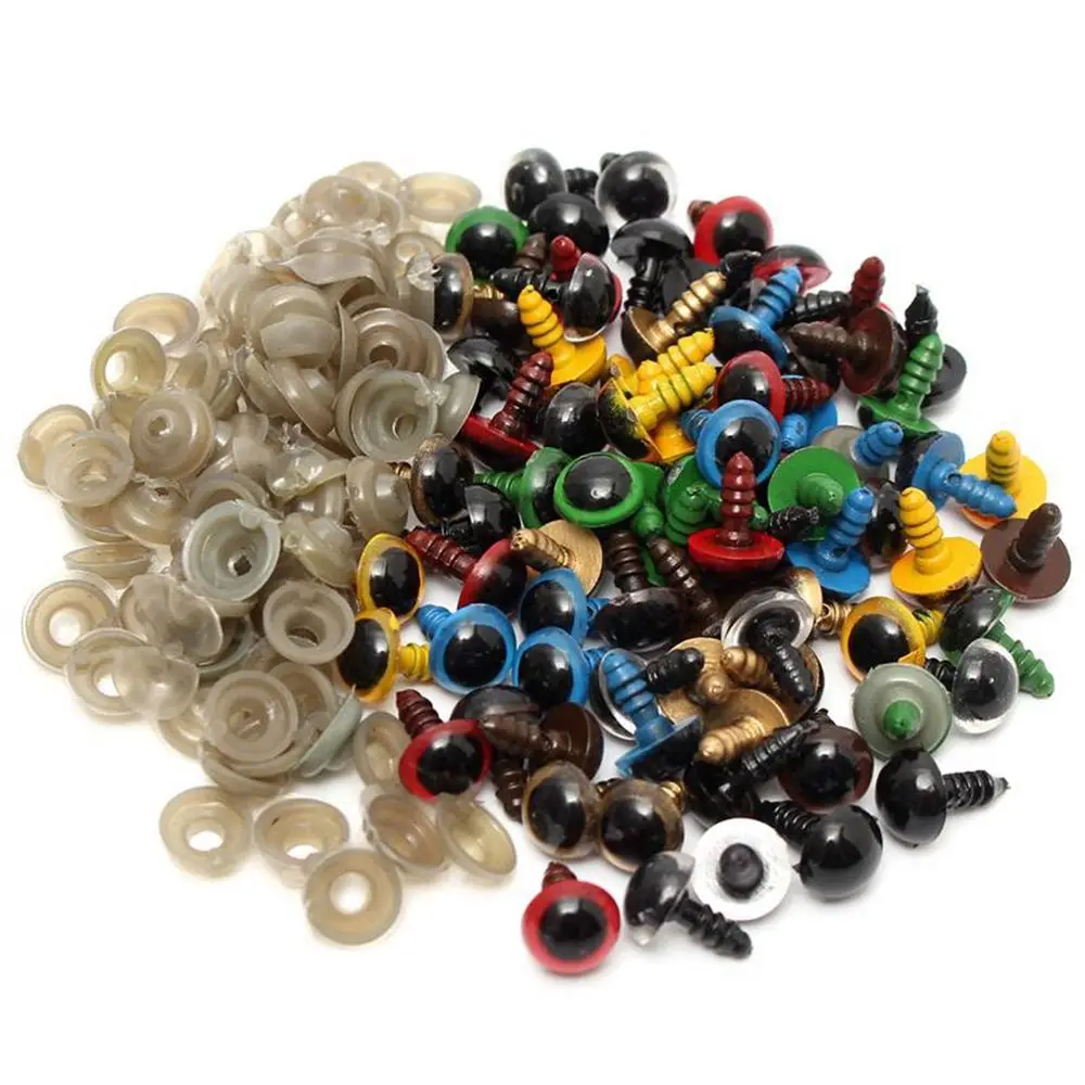 20Pcs 8/10/12/14mm 9 Colors Plastic Safety Eyes Crafts Bear Animal DIY Dolls Puppet Accessories Stuffed Toys Parts With Washer