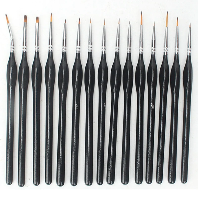 15 Fine-Pointed Detail Brushes Nail Art Brush Set Suitable For Scale Model Painting And Line Drawing