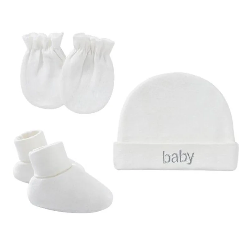 3Pcs New Newborn Baby Hat+Gloves+Socks Set