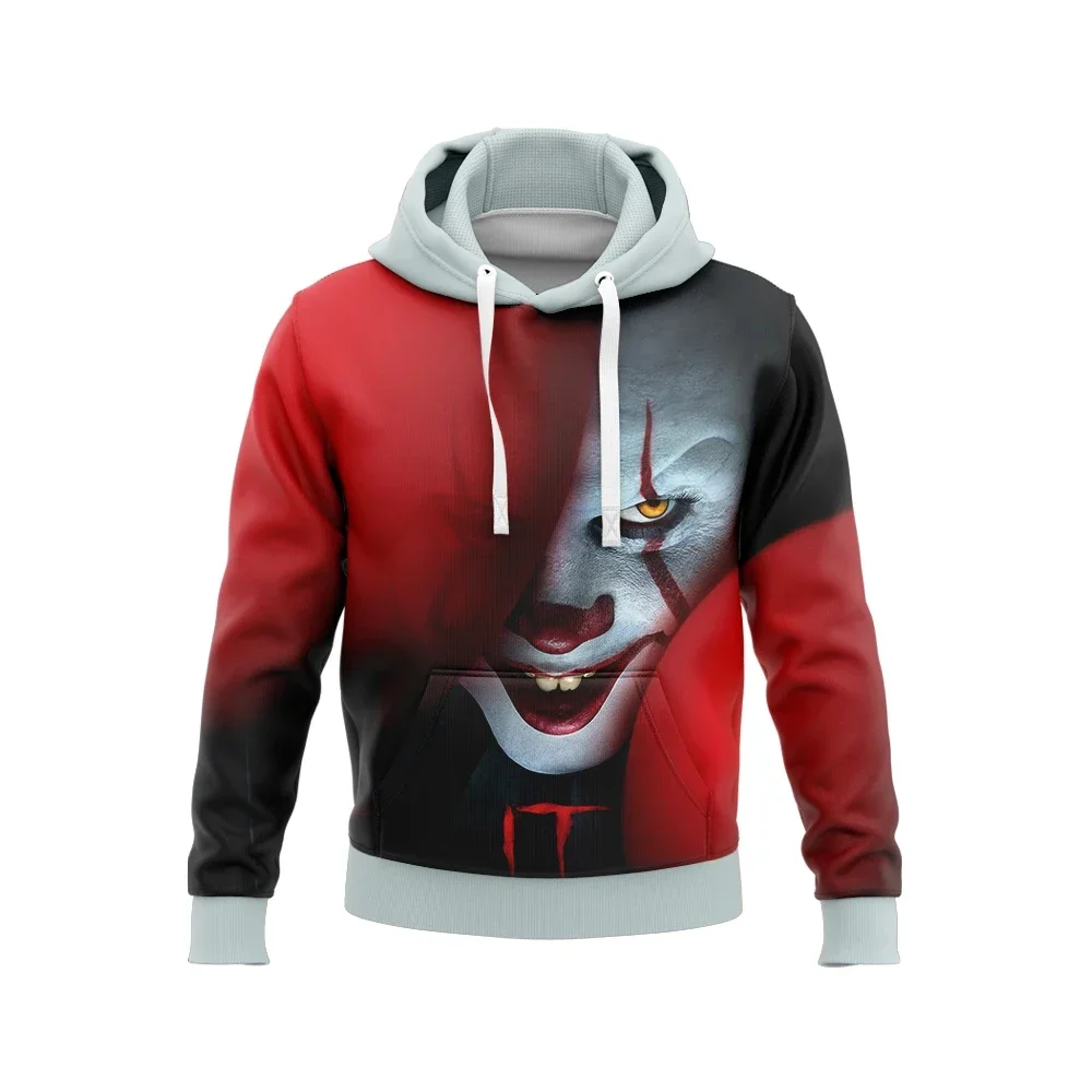 Men Women Horror Clown 3D Printed Zipper Hoodies Hipster Streetwear Spring Autumn Plus Size Casual Hooded Sweatshirt Daily Wear