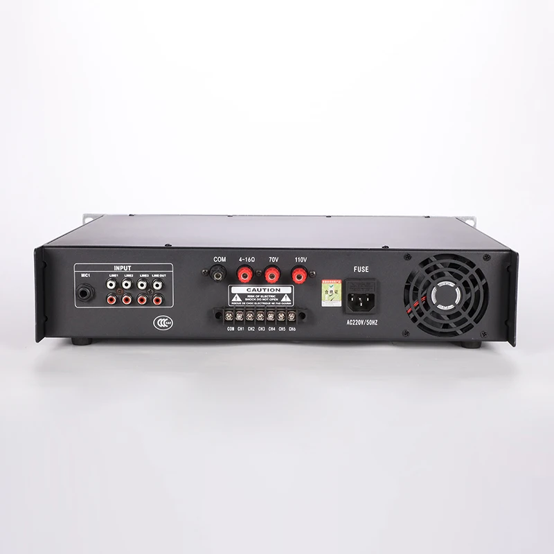 PA-5500USBD Home Amplifier High-quality 500W 6-zone 4-16 70V 100V Aluminum Alloy with for FM