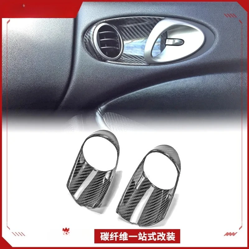 Compatible with Nissan 370Z Demon Z34 Dry Carbon Fiber Inner Door Handle Cover Interior Air Vent Parts