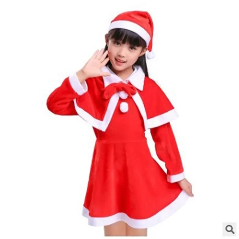 Christmas Clothes Santa Claus Children Red Xmas Party Dress Up Set for Boys Girls Christmas Cosplay Costume Santa Claus Set