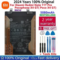 2024 Years 100% Original BM5G Battery For Xiaomi Redmi Note 11T Pro / Pocophone X4 GT / Poco X4 GT Phone Batteries Fast Shipping