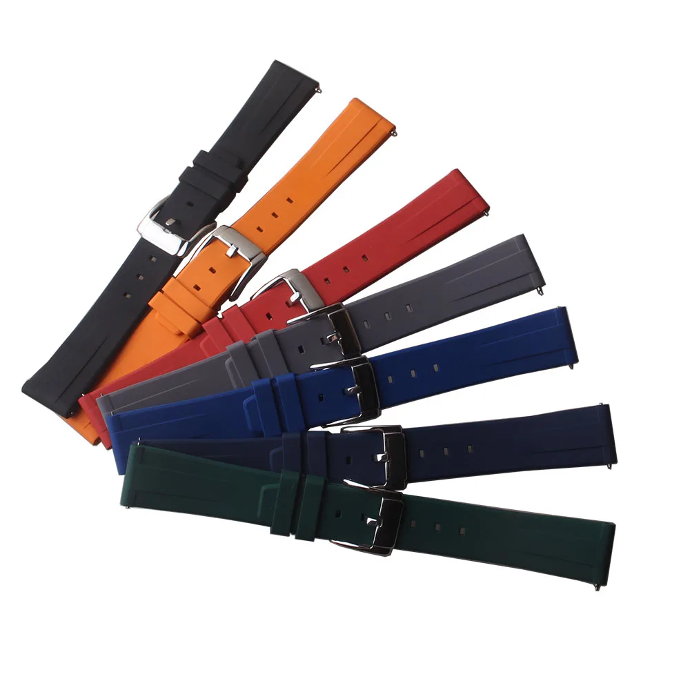 High Quality FKM Watch Strap With Quick Release Fluororubber Watchband 18mm 19mm 20mm 21mm 22mm 23mm 24mm Sport Bracelet fit tud