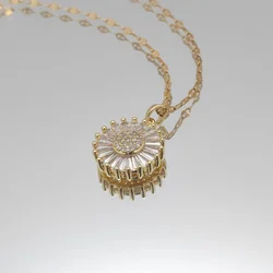 Women's Fashionable Light Luxury Titanium Steel Zirconium Golden Electroplated Copper Micro-Inlaid Necklace