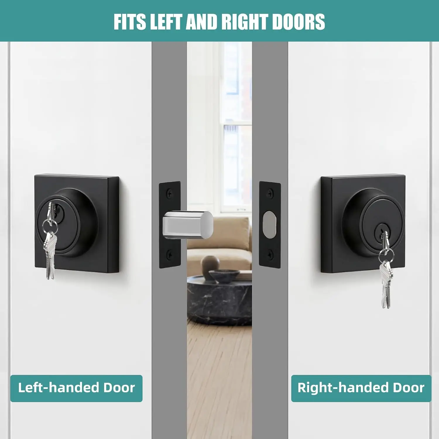 Front Door Deadbolt Lock Solid Brass Matte Black Deadbolt Lock Door Deadbolt Lock Matte Black For Residential Door