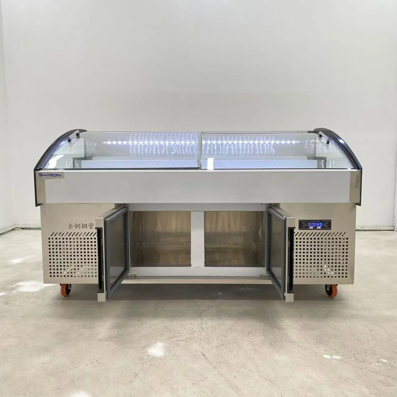 Table de congélation à double température à refroidissement direct en acier inoxydable, réfrigérateur combiné tout-en-un pour usine et petites entreprises