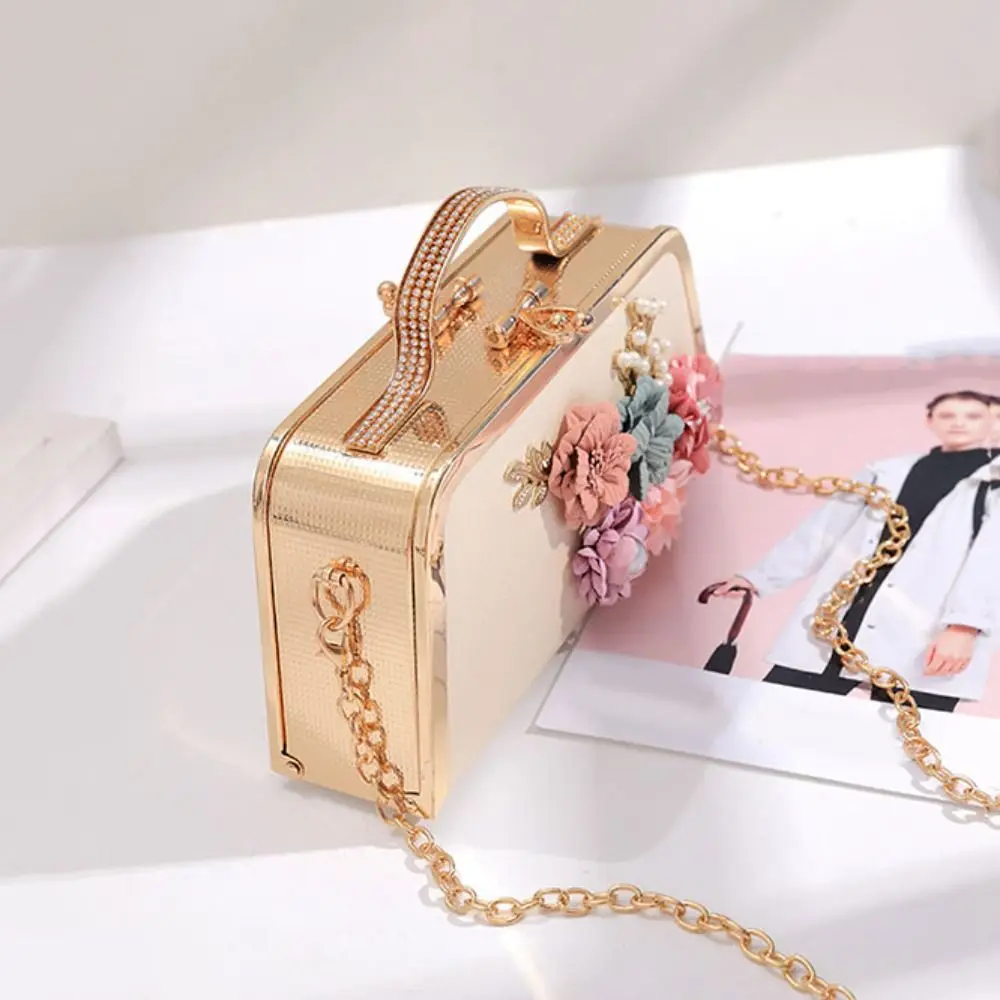 

Металлическая 3D-сумка с цветочным узором для банкетов, многофункциональная вместительная женская сумка-клатч, элегантная сумка через плечо, сумка для Ханьфу, свадебная сумка