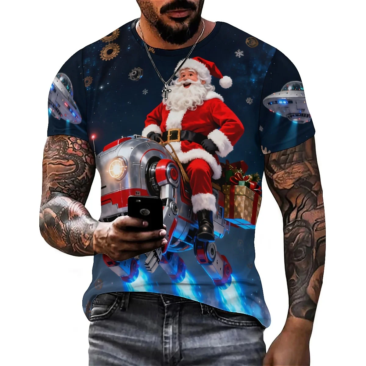 

Versatile Fashion Cyberpunk Men's 3D Printed Short-Sleeve T-Shirt - Men's Crew Neck Printed Top