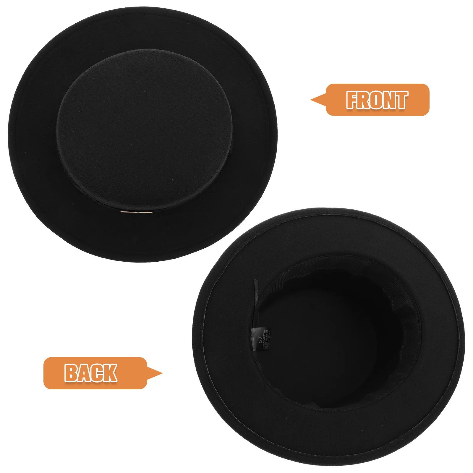 قبعة فيدورا كلاسيكية مسطحة ذات حافة واسعة للجنسين، قبعة سوداء أنيقة وناعمة دافئة للمناسبات الرسمية غير الرسمية وأغطية الرأس العصرية #3