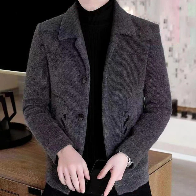 Men Jacket Lapel Design Thickened Men Coat With Side Pockets Slim Fit Classic Button up Men Jacket AliExpress 200000343