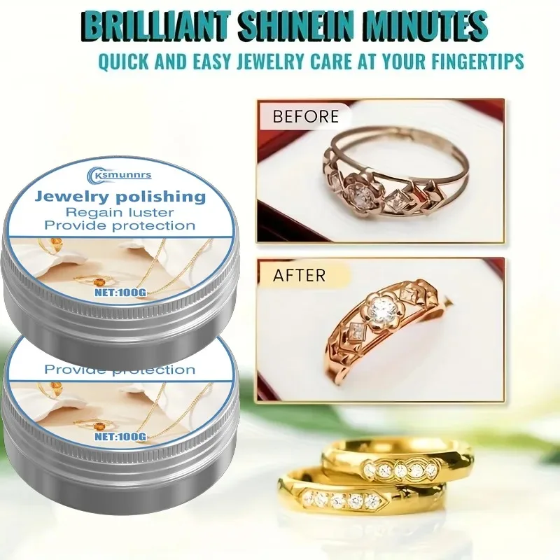 Gold Silver Jewelry Restoration Cream Polish Cleaner for Rings Bracelets Necklaces and Earrings