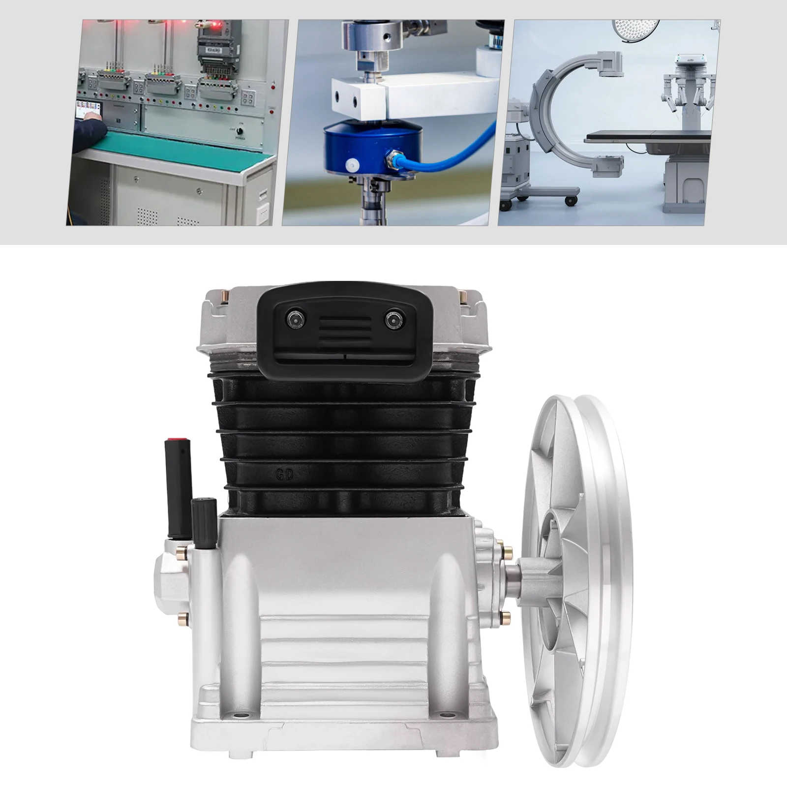 

3HP поршневой двигатель насоса с головкой воздушного компрессора, двухцилиндровый, с глушителем, 960 об/мин, 250 л/мин, низкий уровень рассеивания тепла