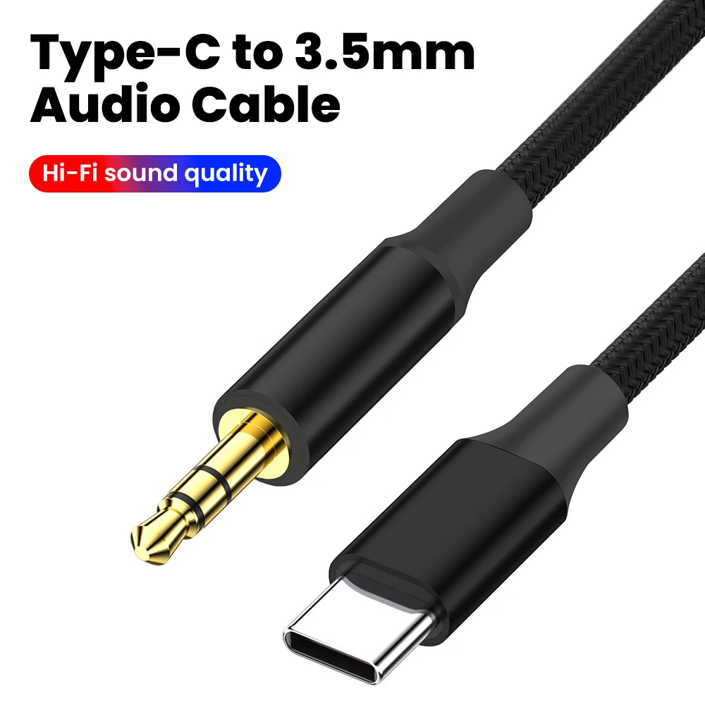 Typ-C-auf-3,5-mm-Audiokabel, Auto-Audio-Adapter, Telefonverbindungskabel, AUX-Nylon-Geflechtkabel für iPhone 15, 16, 17, Samsung