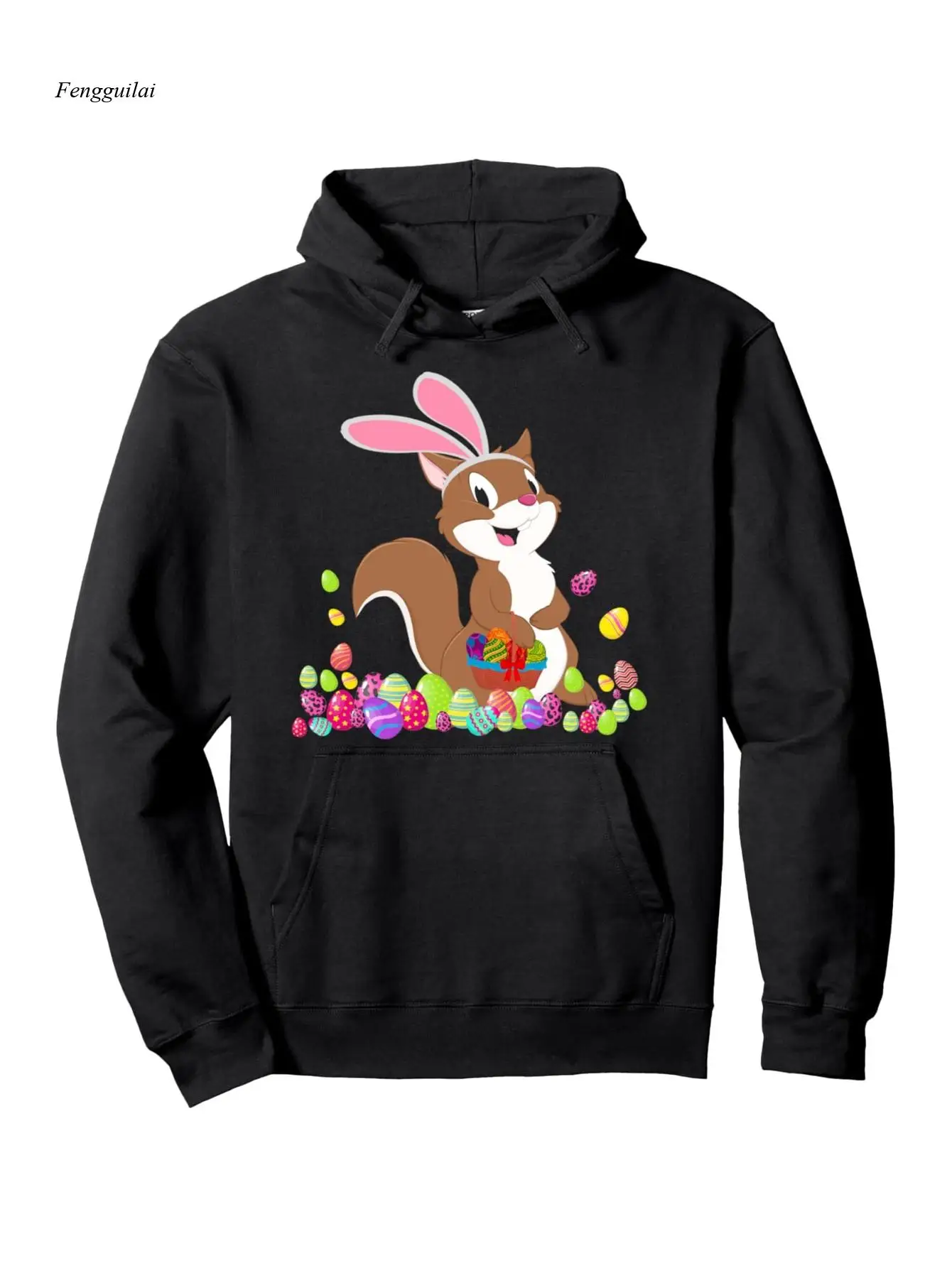 

Толстовка с рисунком «Забавный кролик и белка» «Щелкунчик» — пуловер с капюшоном в виде пасхального яйца