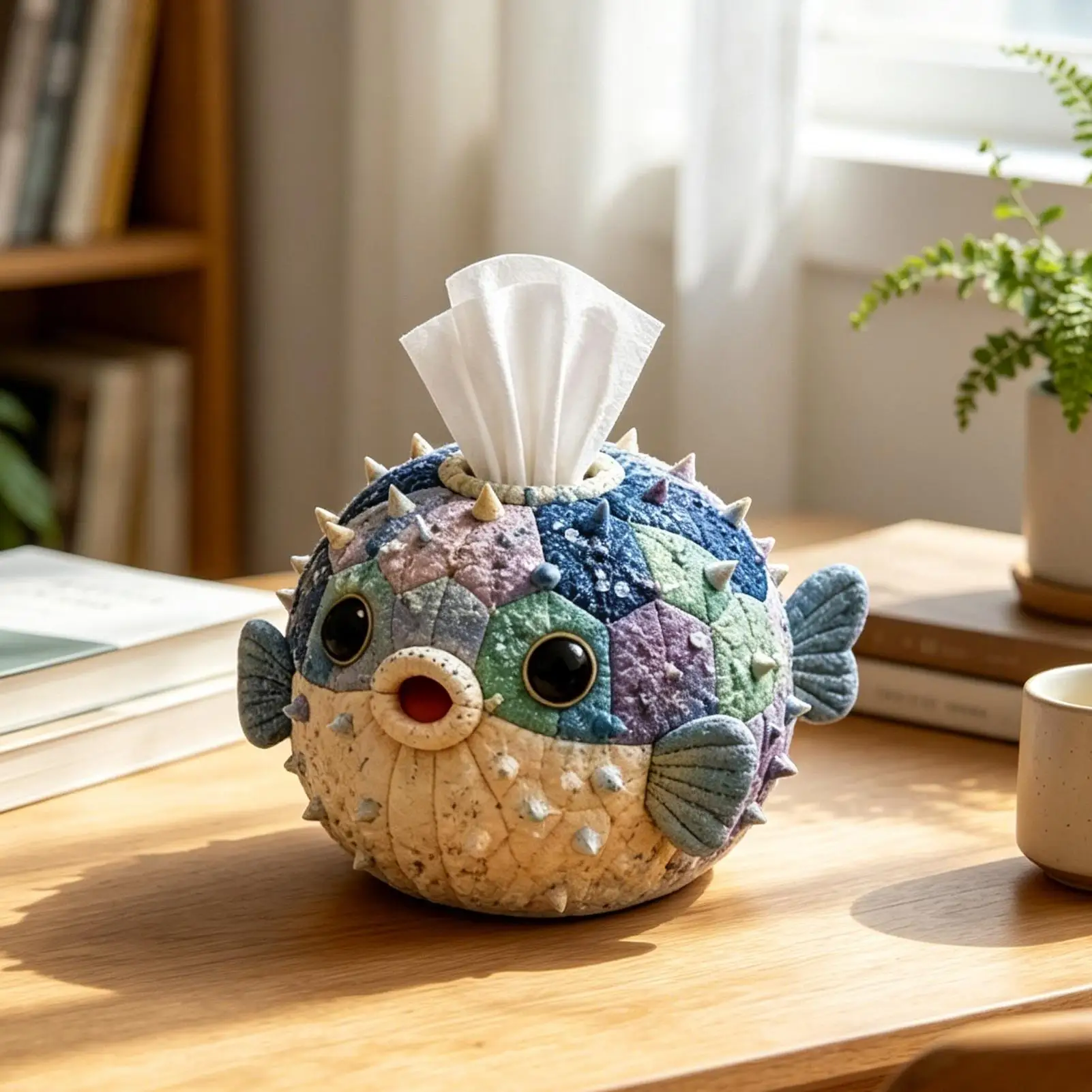 Quilted Tissue Box Cover Kit DIY Sewing Set with Instructions Handmade Quilted Tissue Holder Craft Kit for Beginners Women