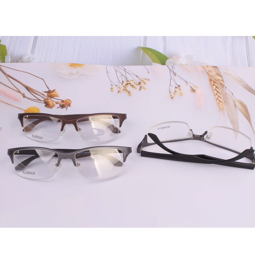 

Wholesale Aliuminum half rim glasses man light sport Mountain climbing ride Rugged Masculine Gafas Windbreak armacao de oculos