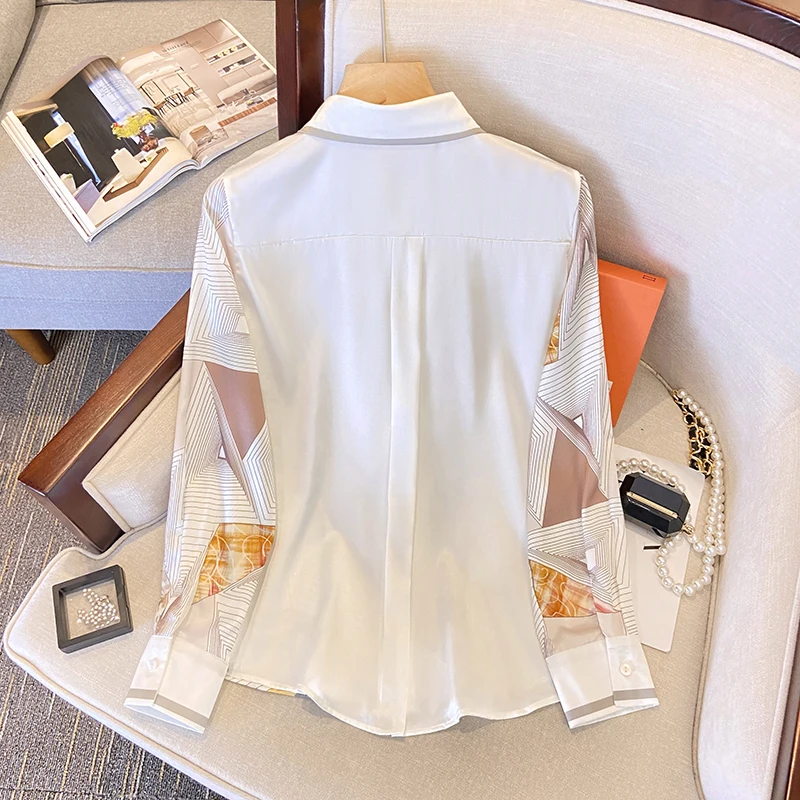 ZAROY Elegant Women's Blouse 2025 Fashion Trendy Shirt Long Sleeve Office Wear Casual Tops Button-up Lapel Comfort Fit Camisas