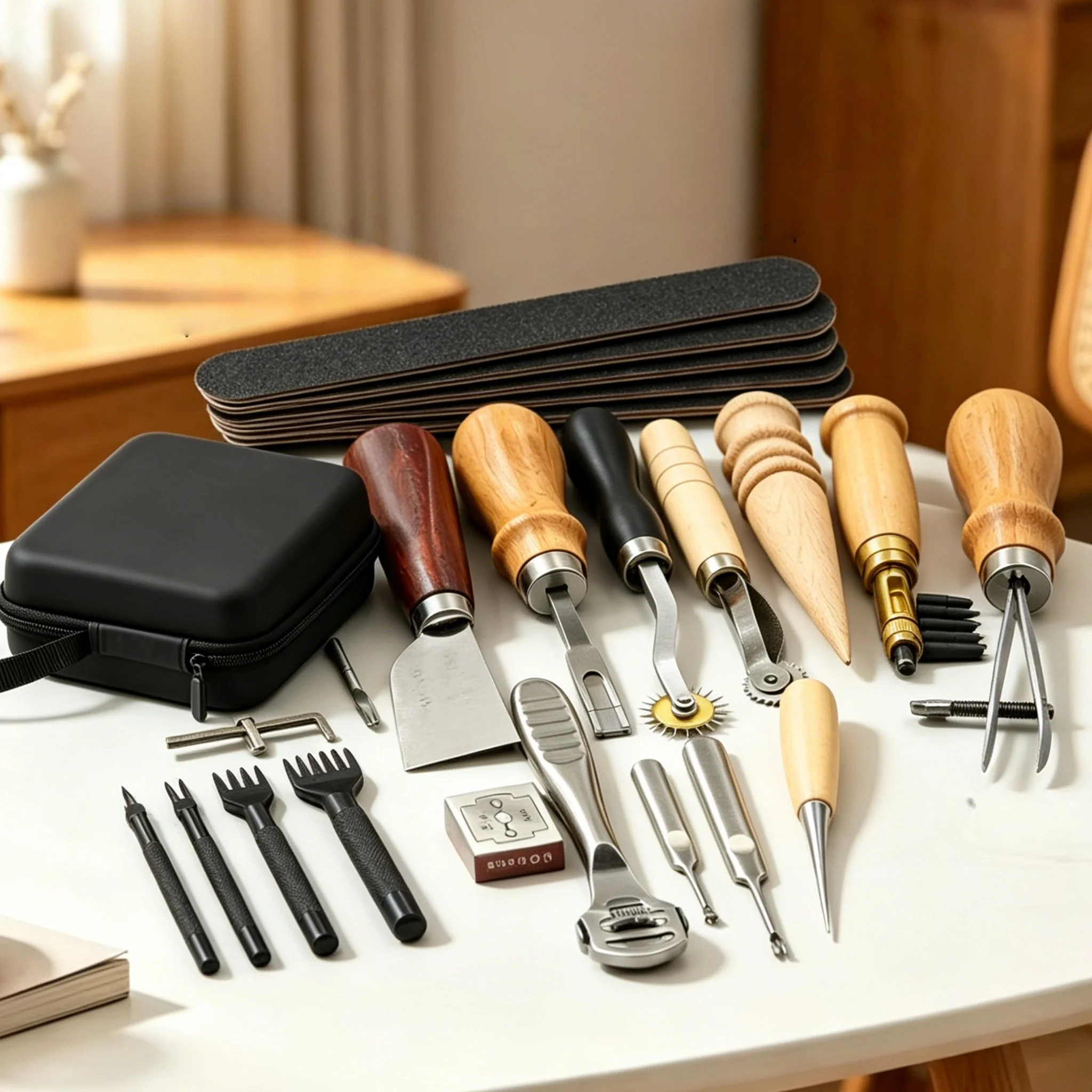 

DIY Leather Tool Set, Leather Craftsmanship, Leather Goods Set, Hand sewn, Handmade Leather Goods DIY Set
