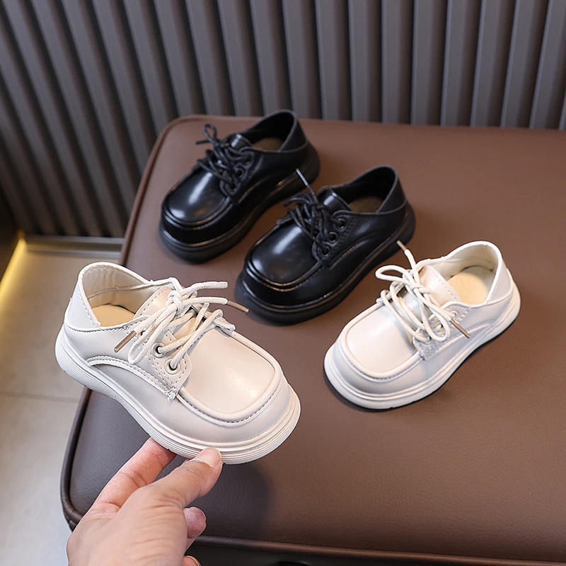

Children's Shoes Girls Spring Princess Fashion Leather Shoes Kids Soft Sole British Style Black Student Performance Shoe Toddler