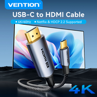 Vention USB C to HDMI Cable 4K Type c HDMI Thunderbolt 3 Adapter for MacBook Samsung Galaxy Xiaomi Huawei Honor Type c to HDMI