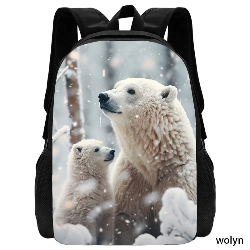 Polar Bear Backpack for Children ,Animal School Bags for Boys Girls ,Light Weight Cartoon School Backpack 3D Prints Kids Bags